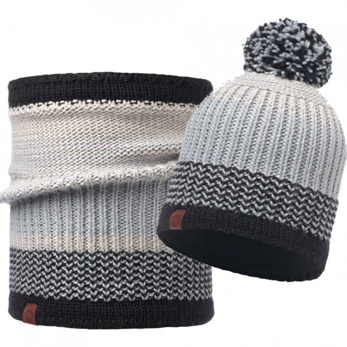Комплект шапка шарф вязаный с флисом BUFF BORAE GREY 1 1160419371000116040.937.10.00 Комплект шапка шарф вязаный с флисом BUFF BORAE GREY 1 1160419371000116040.937.10.00
