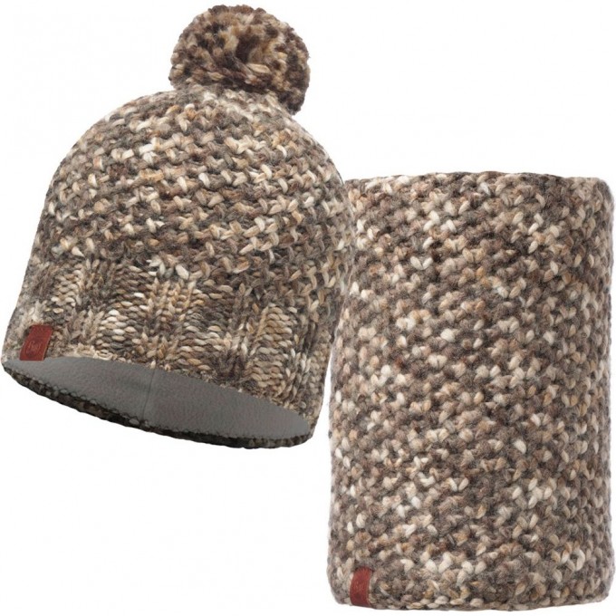 Комплект шапка шарф вязаный с флисом BUFF MARGO BROWN TAUPE 1135133161000_113552.316.10.00 Комплект шапка шарф вязаный с флисом BUFF MARGO BROWN TAUPE 1135133161000_113552.316.10.00