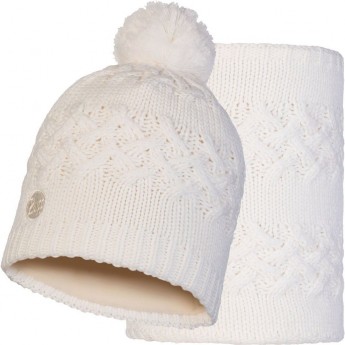Комплект вязаный шапка-шарф BUFF KNITTED POLAR SAVVA WHITE
