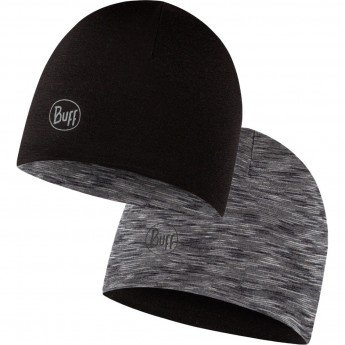 Шапка BUFF LW MERINO WOOL REVERSIBLE HAT BLACK-GRAPHITE MULTISTRIPES