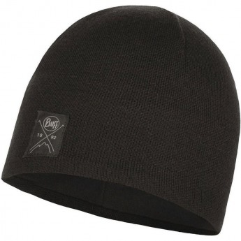 Шапка вязаная с флисом BUFF SOLID BLACK
